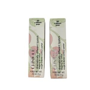 Clinique Dramatically Different Lipstick 50 A Different Grape Lot of 2 New